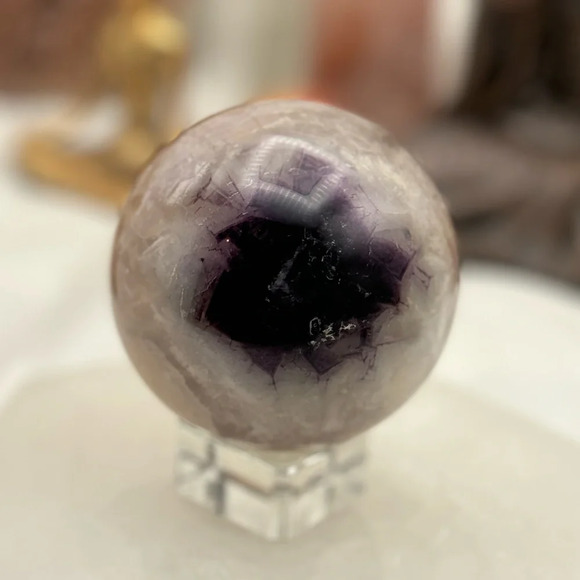 Purple & Yellow Fluorite Sphere - Picture 1 of 4